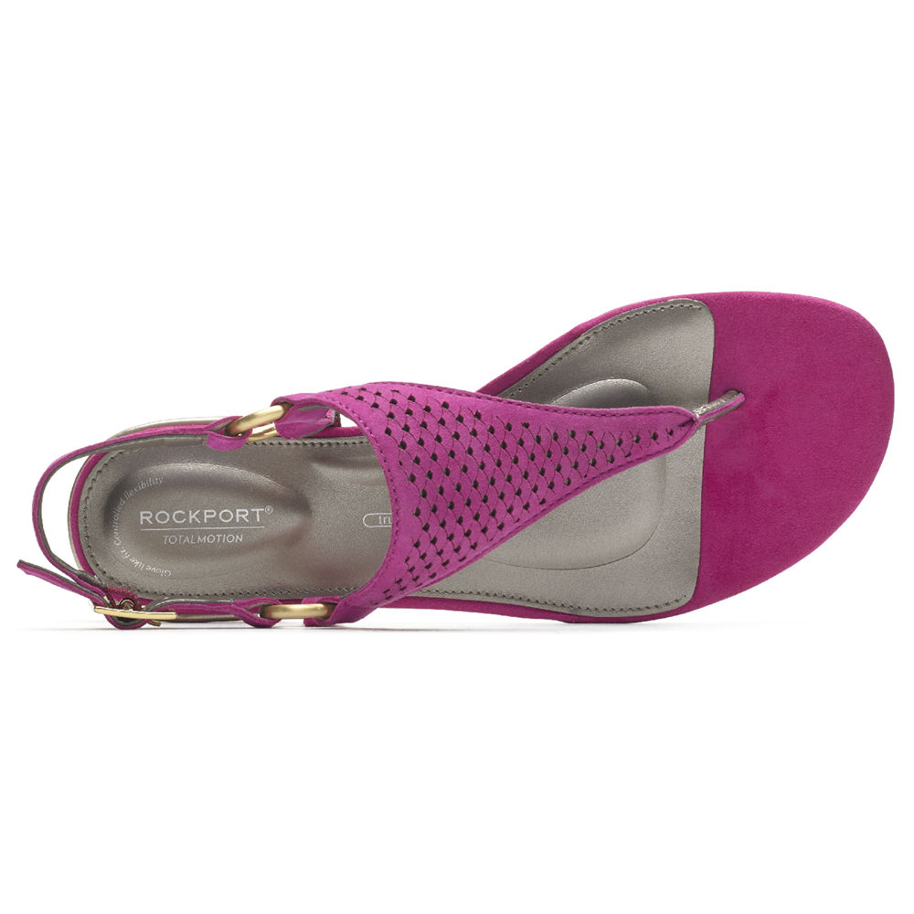 Rockport Singapore Womens Sandals - Total Motion Zosia Thong Pink - QG8497351